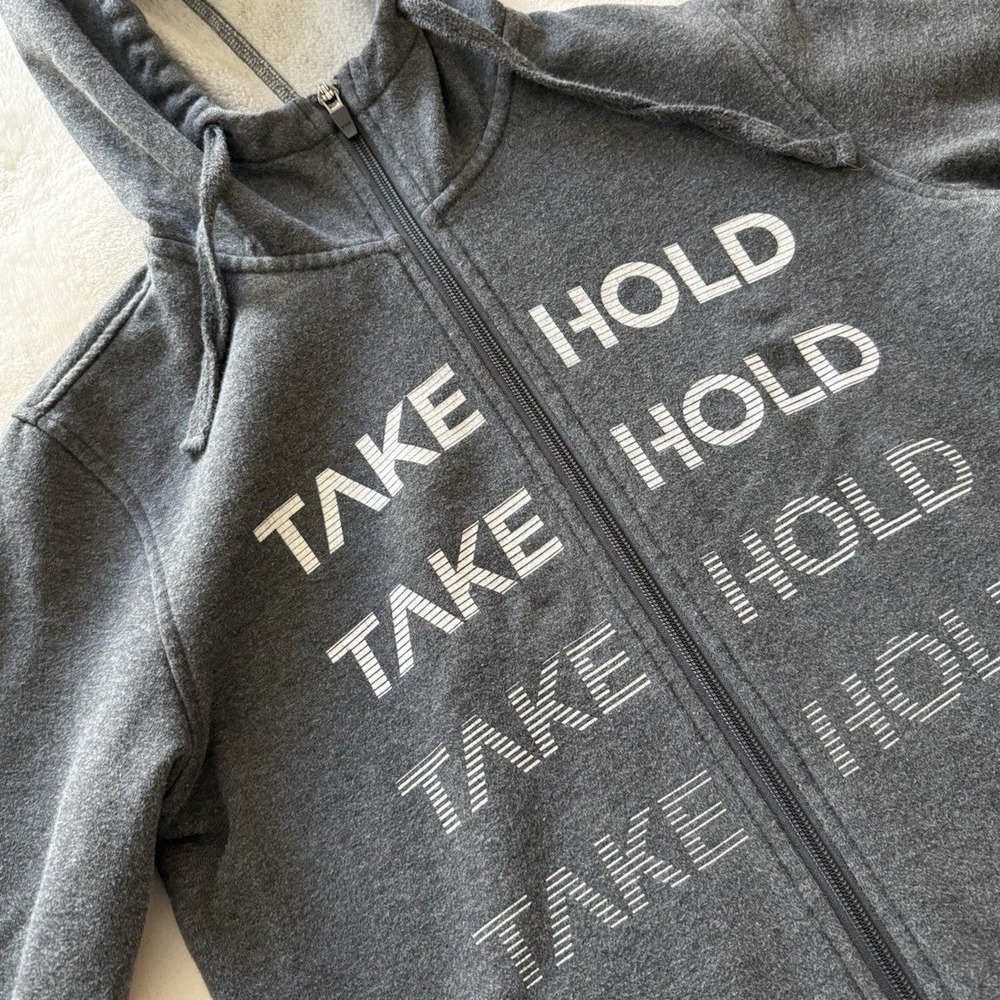 So iLL Take Hold Zip Hoodie Men Large Gray Excellent Climbing Graphic Sweatshirt